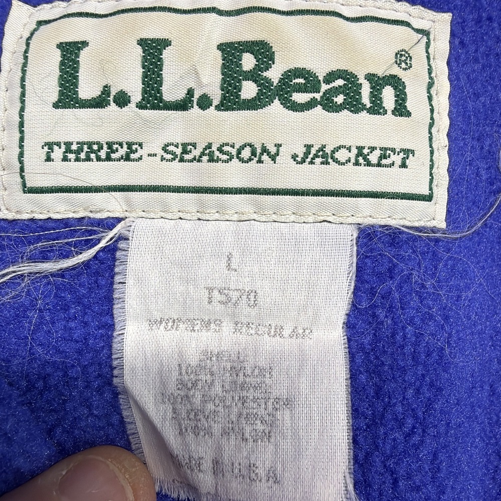 VTG LL Bean Mens LARGE  Three Season Jacket Coat - Picture 2 of 7